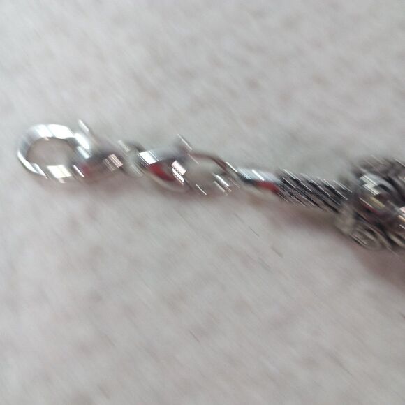 European Style Charm Bracelet Valentine Glass Beads Red Black Silver - Picture 8 of 10